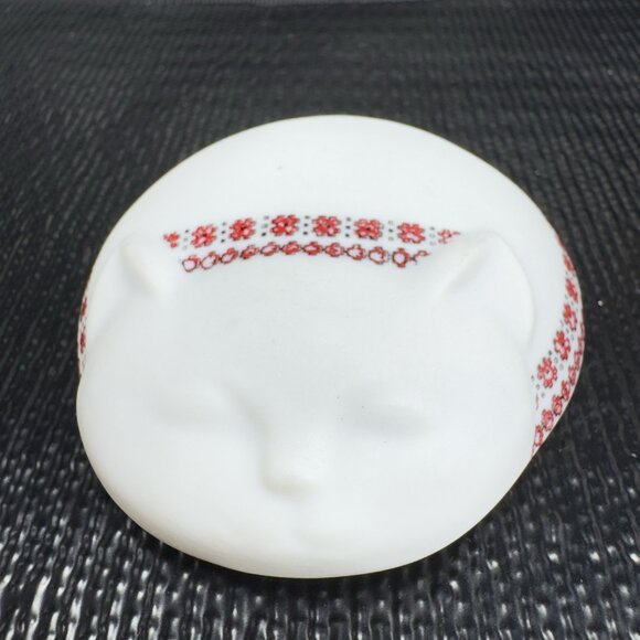 1980s Takahashi Ceramic Trinket Holder Smiling Sleeping Cat Jewelry Holder VTG - Picture 7 of 12